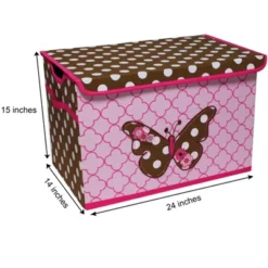 Bacati - Butterflies Pink/Chocolate Storage Toy Chest