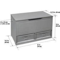 Up And Down Toy And Storage Box And Bench With Two Baskets - Gray
