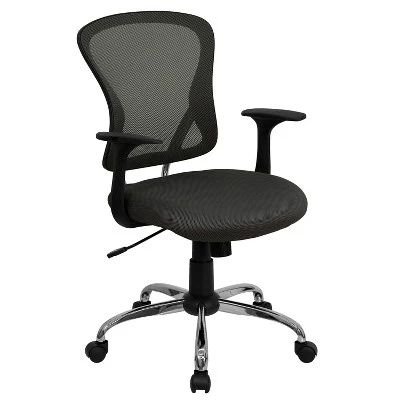 Flash Furniture Mid-Back Mesh Swivel Task Office Chair With Chrome Base And Arms - Image 12