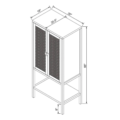 66" East Bluff Woven Cabinet Black - Threshold⢠Designed With Studio McGee - Image 7