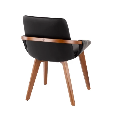 Cosmo Mid-Century Modern Chair Black/Walnut - LumiSource - Image 3