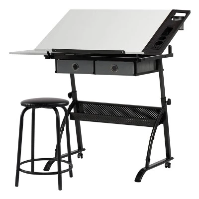 Core Drawing Table And Stool Set Charcoal Black/White - Studio Designs - Image 5