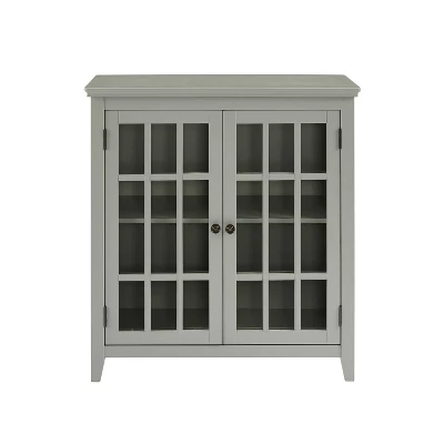 Largo Double Door Cabinet Gray - Linon - Image 3