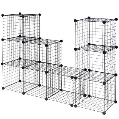Costway 12 Cube Grid Wire Organizer Wardrobe Shelves Bookcase DIY - Image 6