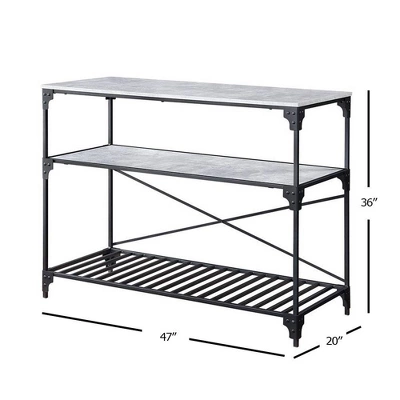 47" Jakob Kitchen Island Black/Concrete Finish - Acme Furniture - Image 4