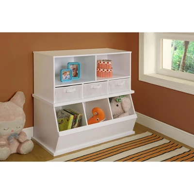 Badger Basket Stackable Shelf Storage Cubby With Three Baskets - Image 5