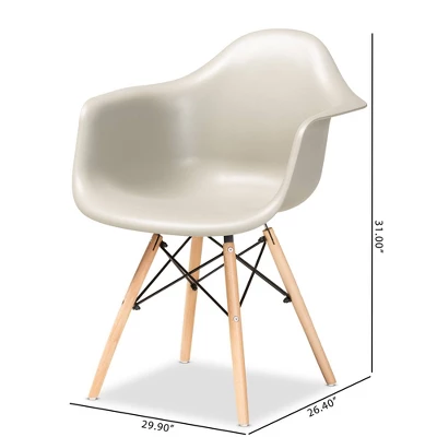 4pc Galen Plastic And Wood Dining Chair Set - Baxton Studio - Image 7