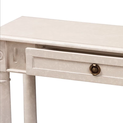 Ariella Whitewashed 1 Drawer End Table White - Baxton Studio - Image 2