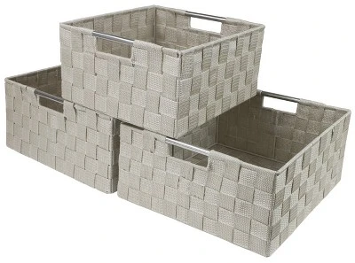 Sorbus Woven Basket Set With Built-in Carry Handles - Image 5