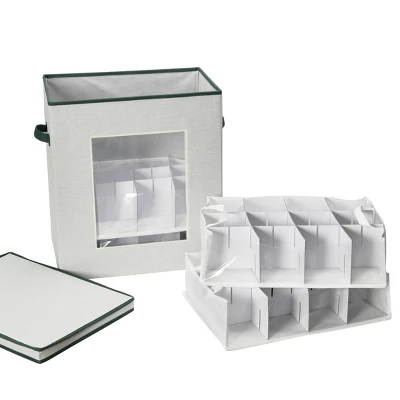 Household Essentials Ornament Storage Chest With 48 Pockets Green - Image 10