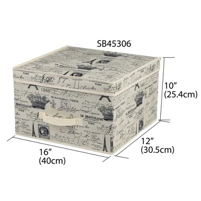 Home Basics Paris Collection Non-Woven Storage Box, Natural - Image 2