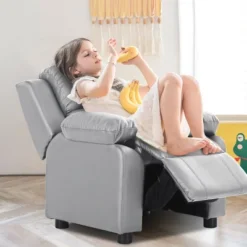 PU Leather Kids Recliner With Armrest & Headrest Lounge 3 Color