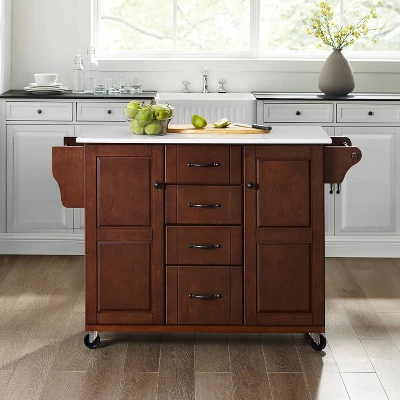 Eleanor Granite Top Kitchen Cart Mahogany - Crosley - Image 3