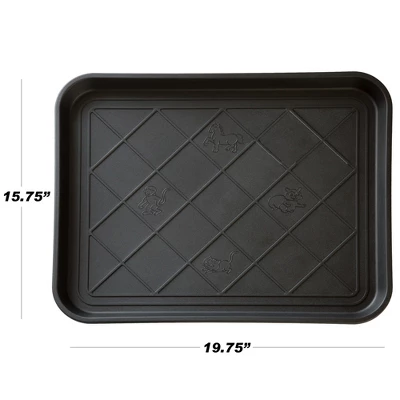 Fleming Supply Oversized All-Weather Rectangular Boot Tray - Black