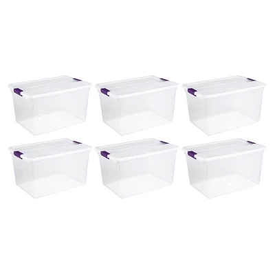 Sterilite 66 Quart Clear Plastic Latching Handle Storage Container Tote - Image 6
