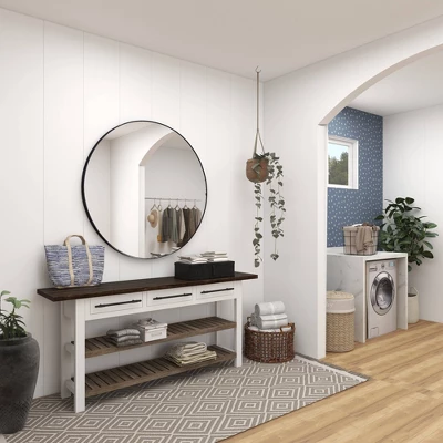 Farmhouse Wood Rectangle Console Table White - Olivia & May - Image 20