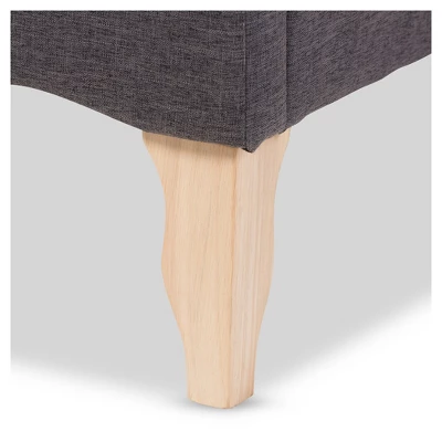 Queen Fannie French Classic Modern Style Polyester Fabric Platform Bed Dark Gray - Baxton Studio - Image 3