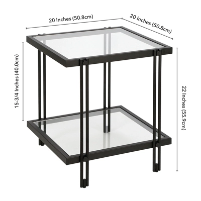 Metal Side Table In Black - Henn&Hart - Image 6