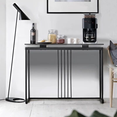 Costway Console Entrance Couch Table Narrow Faux Marble Top For Living Room, Hallway - Image 2